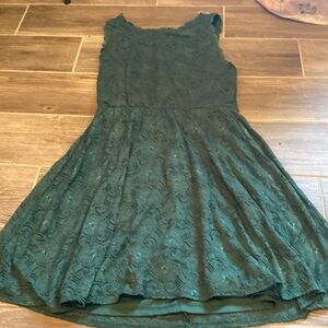 Green fit and flare dress